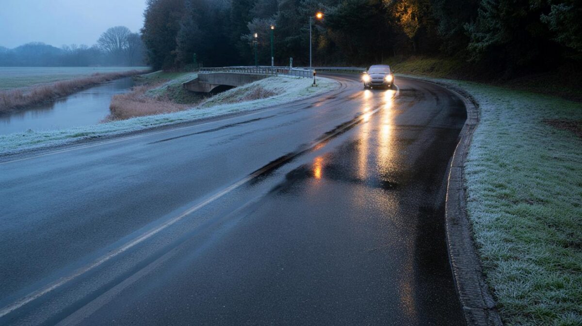 Gelo nero sull'asfalto: Come riconoscere il ghiaccio invisibile prima che sia troppo tardi