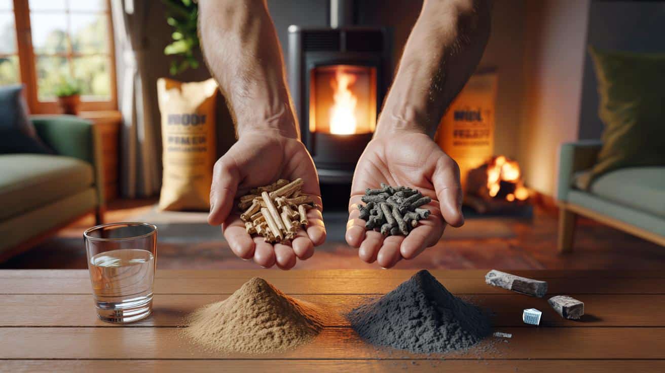 Pellet chiaro o scuro: 7 dati che i negozianti omettono su ceneri 0,3%, 4,8 kWh/kg, paghi tu?