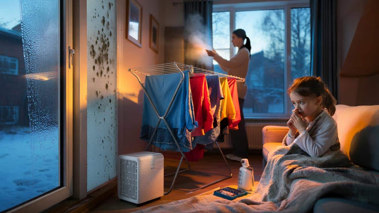 Stendi i panni in casa d’inverno: 2 litri di umidità e muffe, i polmoni dei tuoi figli rischiano?