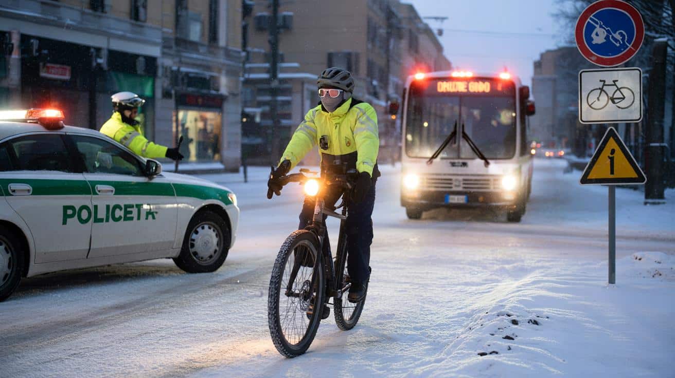 Uscire in bici con la neve: È legale? Cosa dice davvero il Codice della Strada