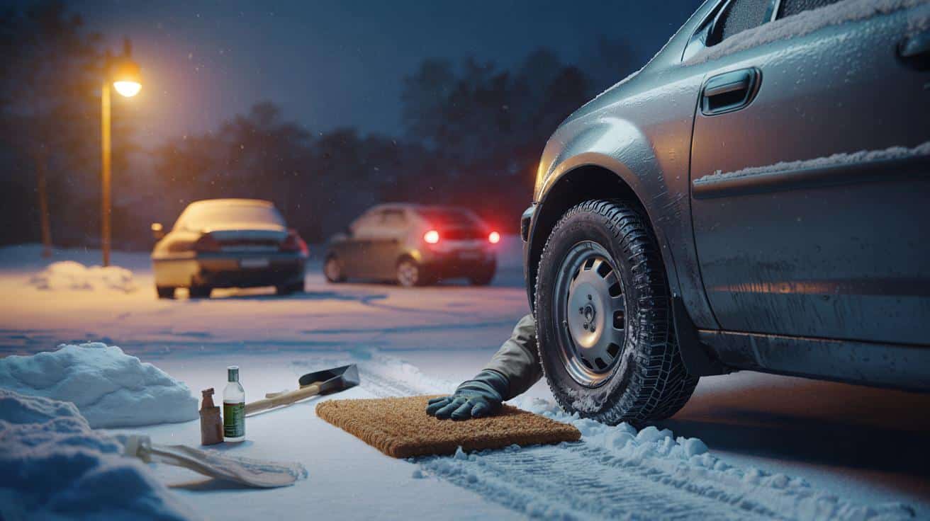 “Ero bloccato nella neve…”: Il trucco dello zerbino che ti tira fuori in 30 secondi