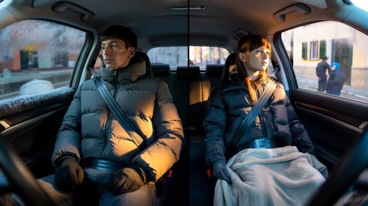 “La cintura è inutile!”: Il rischio del cappotto in auto