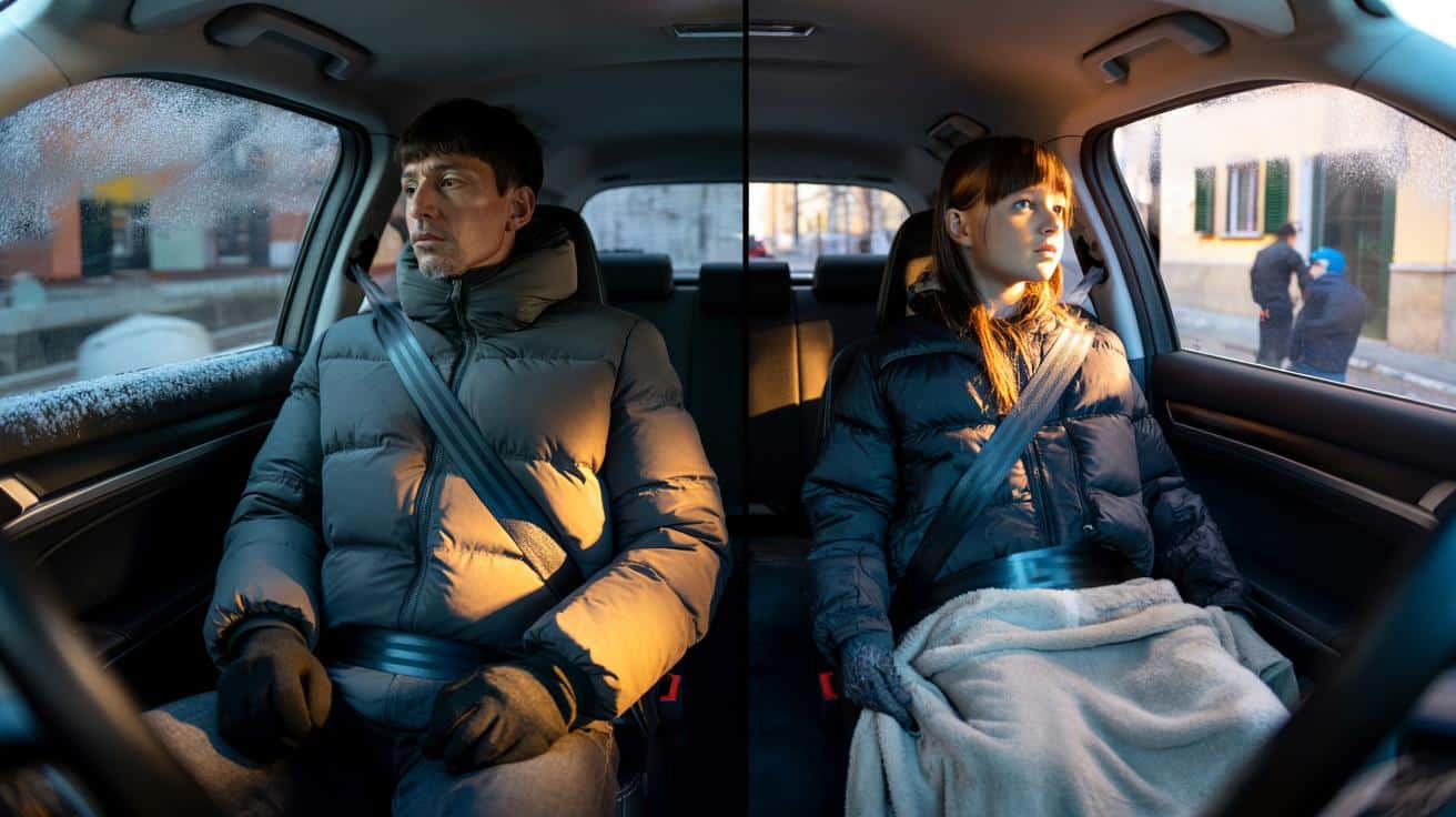 “La cintura è inutile!”: Il rischio del cappotto in auto